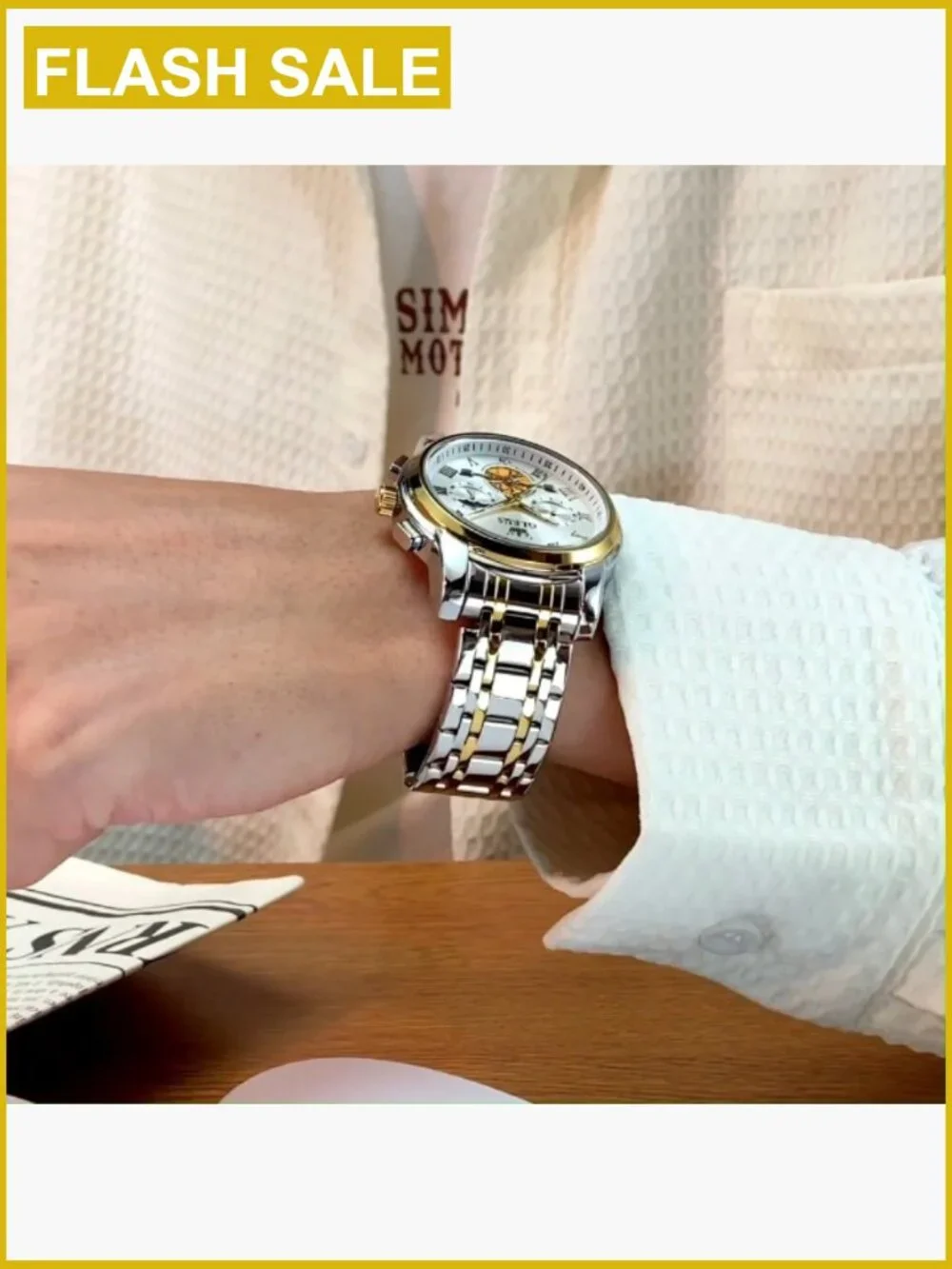 Luxury Stainless Steel Chronograph Men's Wristwatch Quartz